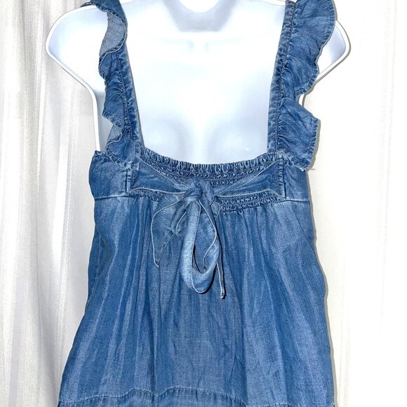 NWT Medium Francesca's Harper Heritage Embroidered Denim Boho Tank Top - Picture 3 of 8